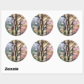 AUTUMN TREES RONDE STICKER (Vel)