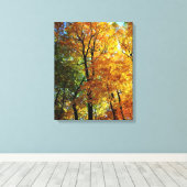 Autumn Trees Stretched Canvas Print (Insitu (Houten vloer))