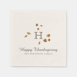 Autumn Trees Thanksgiving Monogram Servet