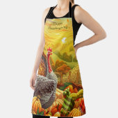 Autumn Turkey Pumpkins Thanksgiving Schort (Insitu)