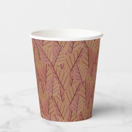 Autumn Twig Square Papieren Bekers (Achterkant)