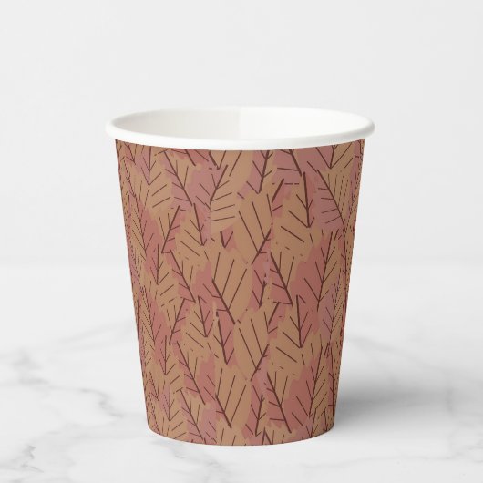 Autumn Twig Square Papieren Bekers (Links)