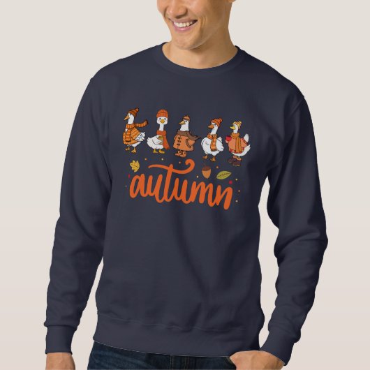 Autumn Typography Ducks Graphic Cozy Fall Trui (Voorkant)