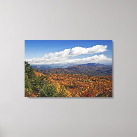 Autumn uitzicht Zuid-Appalachian Mountains Canvas Afdruk (Voorkant)