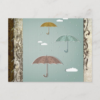 Autumn Umbrellas Briefkaart