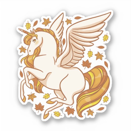 Autumn Unicorn Sticker (Voorkant)