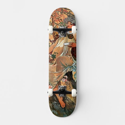 Autumn van Alfons Mucha 1896 Skateboard (Voorkant)
