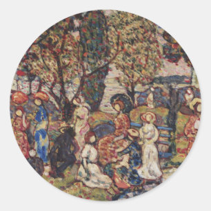 Autumn van Maurice Prendergast,  Kunst Ronde Sticker