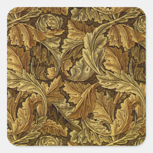Autumn verlaat William Morris patroon Vierkante Sticker