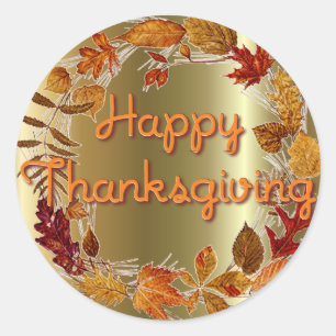 AUTUMN VERLAAT WREATH DOOR SHARON SHARPE RONDE STICKER