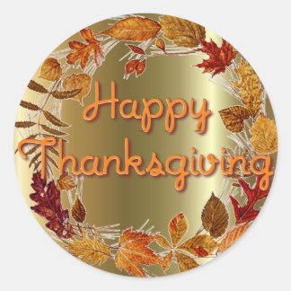 AUTUMN VERLAAT WREATH DOOR SHARON SHARPE RONDE STICKER