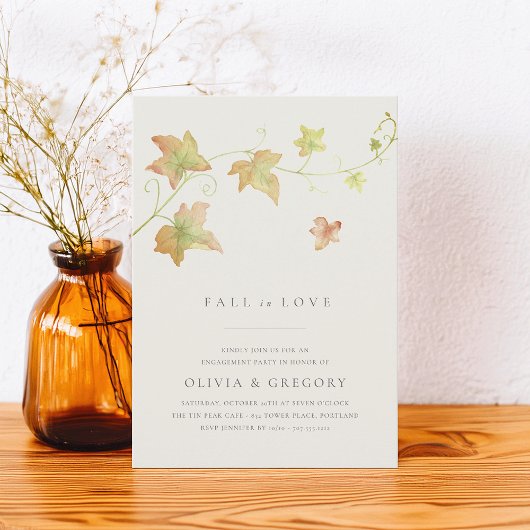 Autumn verliest Herfst Engagement Party Kaart