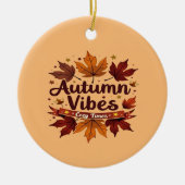 Autumn Vibes Cosy Fall Leaves Design Keramisch Ornament (Voorkant)