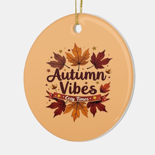 Autumn Vibes Cosy Fall Leaves Design Keramisch Ornament (Links)