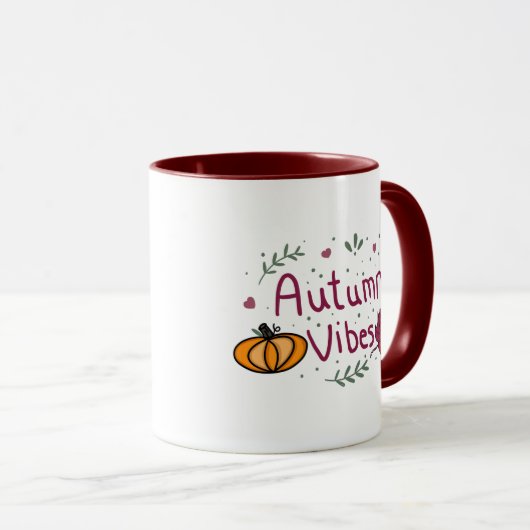 Autumn Vibes Fall Leaves, Pumpkins Acorns Mok (Voorkant rechts)