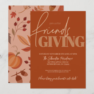 Autumn Vibes Friendsgiving Invitation Kaart
