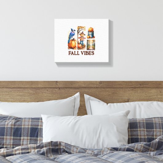 Autumn Vibes Herfst Vibes Canvas Afdruk (Insitu (Slaapkamer))