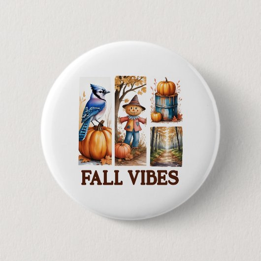 Autumn Vibes Herfst Vibes Ronde Button 5,7 Cm (Voorkant)