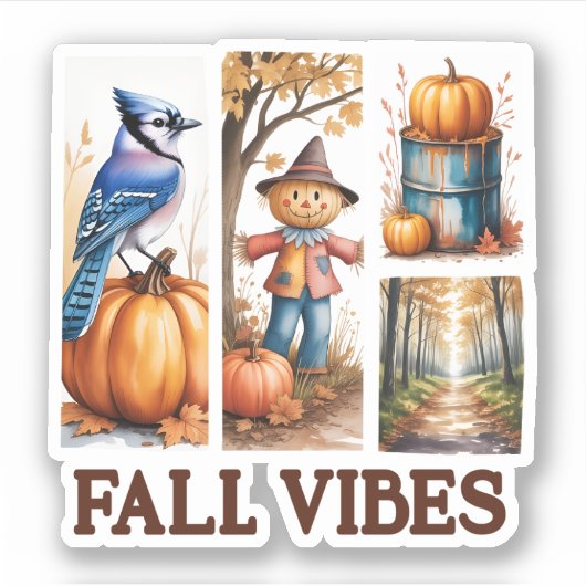 Autumn Vibes Herfst Vibes Sticker (Voorkant)