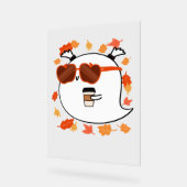 Autumn Vibes Schattige Ghost Classic T-shirt Acryl Bord (Hoek)