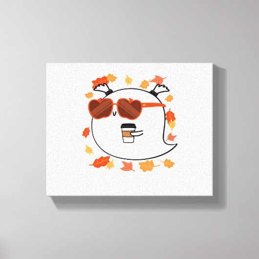 Autumn Vibes Schattige Ghost Classic T-shirt Canvas Afdruk (Voorkant)