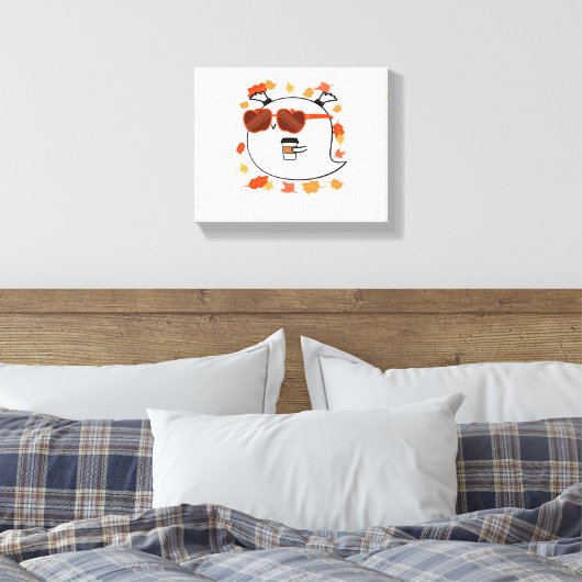 Autumn Vibes Schattige Ghost Classic T-shirt Canvas Afdruk (Insitu (Slaapkamer))
