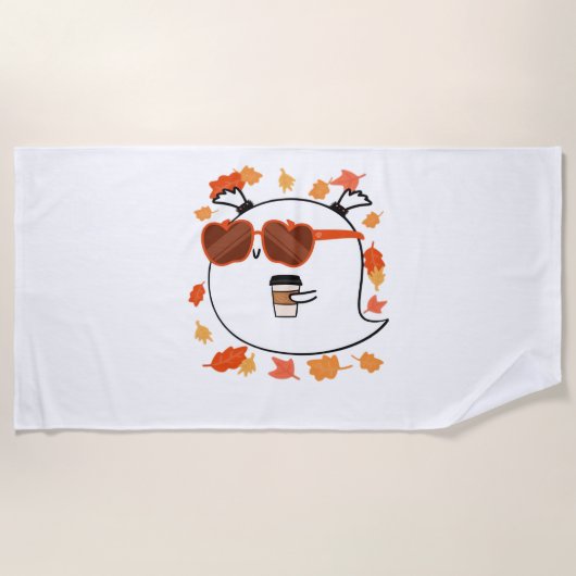 Autumn Vibes Schattige Ghost Classic T-shirt Strandlaken (Voorkant)