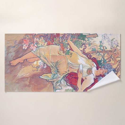 Autumn (Vier seizoenen), Alphonse Mucha Badhanddoek (Badhanddoek)