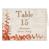 Autumn Vine Table Seating Name Kaart (Voorkant Horizontaal)