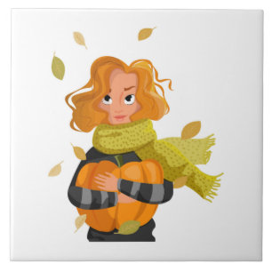 AUTUMN VROUW TEGELTJE