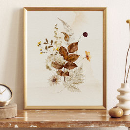 Autumn Watercolor Floral Poster