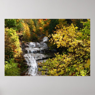 Autumn Waterfall Poster