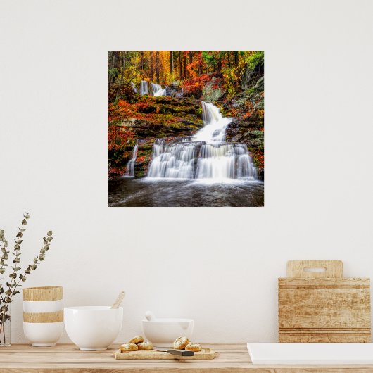 Autumn Waterfall Poster (Keuken)