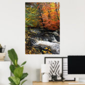 Autumn Waterfall Poster (Thuiskantoor)
