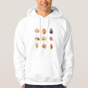 Autumn Waterverf Leaves Graphic Hoodie