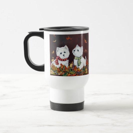 Autumn Westie Travel Mug Reisbeker (Links)