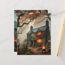 Autumn Whimsigoth Witches Cottage Scrapbook Papier