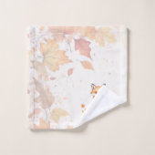 Autumn Whimsy – Thanksgiving Fox with Fall Leaves  (Gant de toilette)