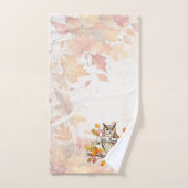 Autumn Whimsy – Thanksgiving Owl with Fall Leaves Bad Handdoek (Handdoek)