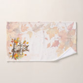 Autumn Whimsy – Thanksgiving Owl with Fall Leaves Bad Handdoek (Handdoek)