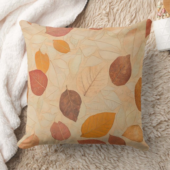 Autumn Whisper - Fall Leaves in Warm Earth Tones 2 Kussen (Deken)
