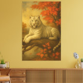 Autumn White Tiger – Fine Art Canvas Afdruk (Insitu (Woonkamer))