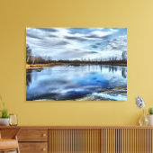 Autumn Whiteshell River Reflections Canvas Print (Insitu (Woonkamer))