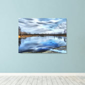 Autumn Whiteshell River Reflections Canvas Print (Insitu (Houten vloer))