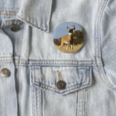 Autumn Whitetail Buck Ronde Button 5,7 Cm (In situ)