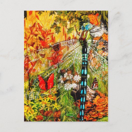 Autumn Wild Forest Dragon Fly Briefkaart (Voorkant)