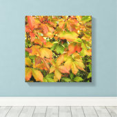 Autumn wilde wijnstokbladeren canvas afdruk (Insitu (Houten vloer))