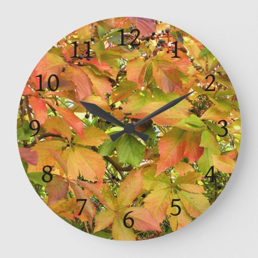 Autumn wilde wijnstokbladeren grote klok (Voorkant)