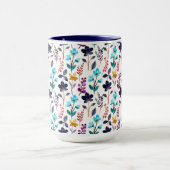 Autumn Wildflower Blauw en Paarse Two-Tone Mok (Midden)