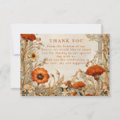 Autumn Wildflower Botanical Wedding Bedankkaart (Voorkant)